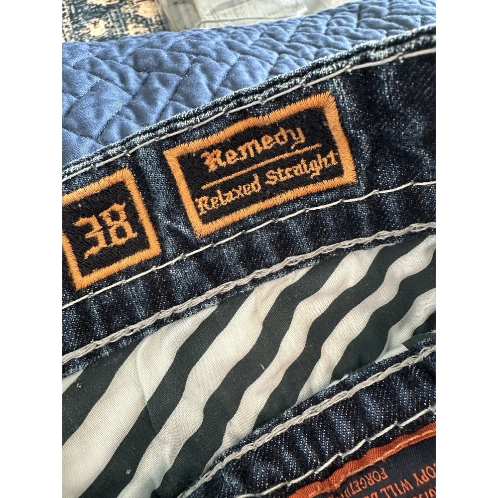 Rock Revival Remedy Straight Fit Jeans Relaxed Straight Fit Men Size 38x30 - Picture 5 of 13